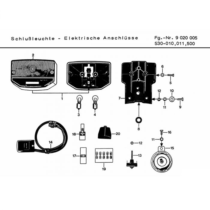 Achterlicht Zundapp 530 010 011 500