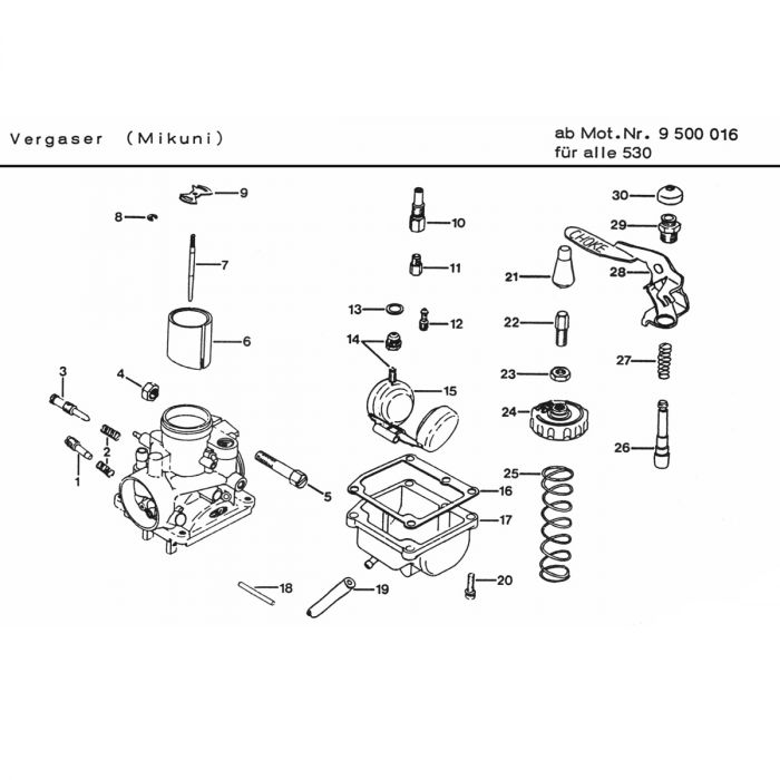 Carburateur Mikuni Zundapp 530 9500016