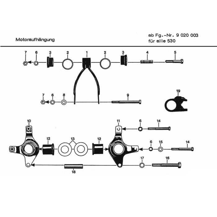 Motorophanging Zundapp 530 010 9020003