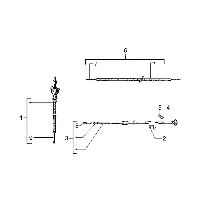 Bowdenkabels achterrem-km-teller-starter