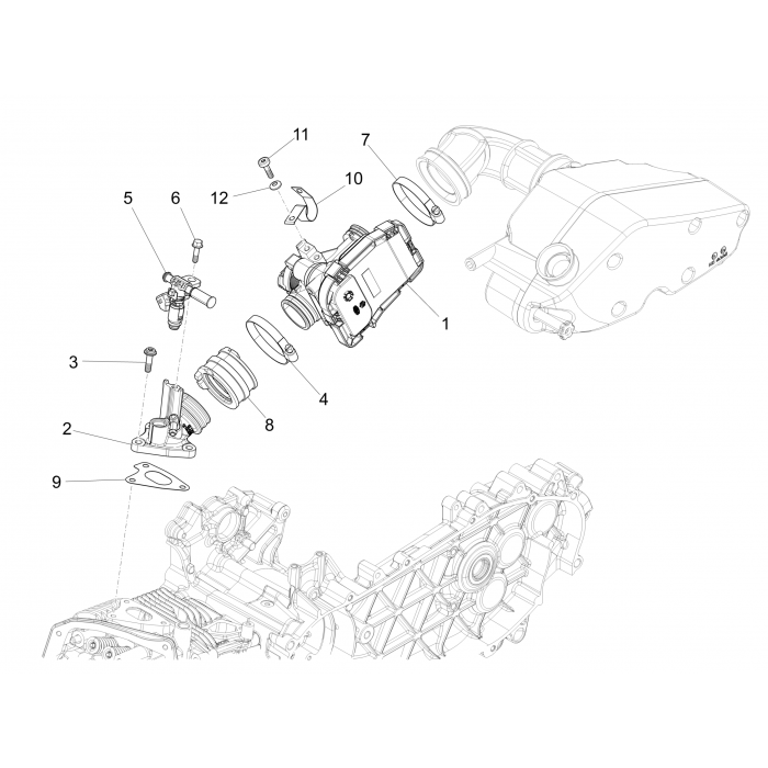 Gasklephuis - Injector - Inlaatspruitstuk