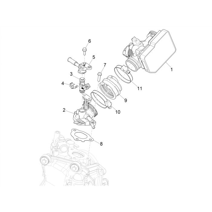 Gasklephuis - Injector - Inlaatspruitstuk