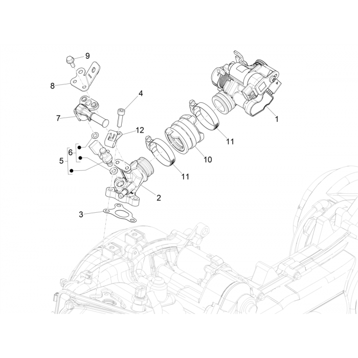 Gasklephuis - Injector - Inlaatspruitstuk
