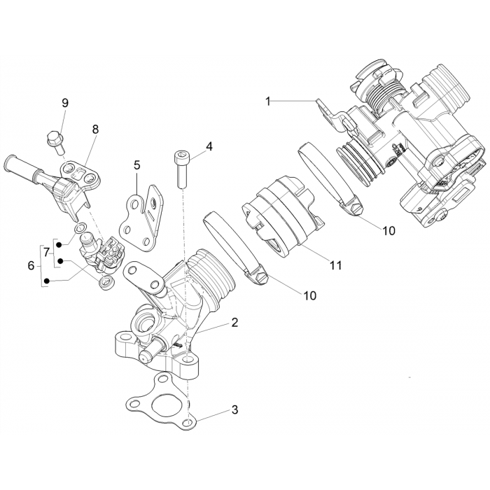 Gasklephuis - Injector - Inlaatspruitstuk