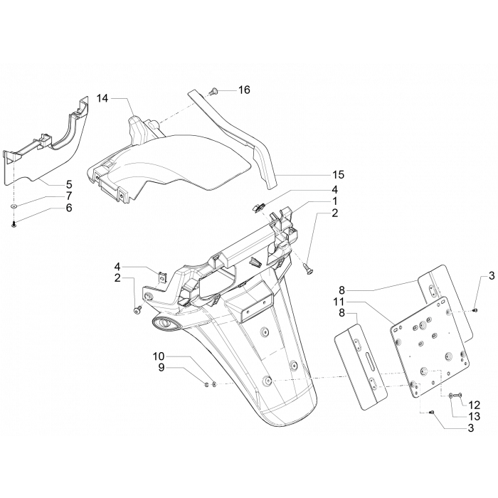 Achterklep - spatbordklep