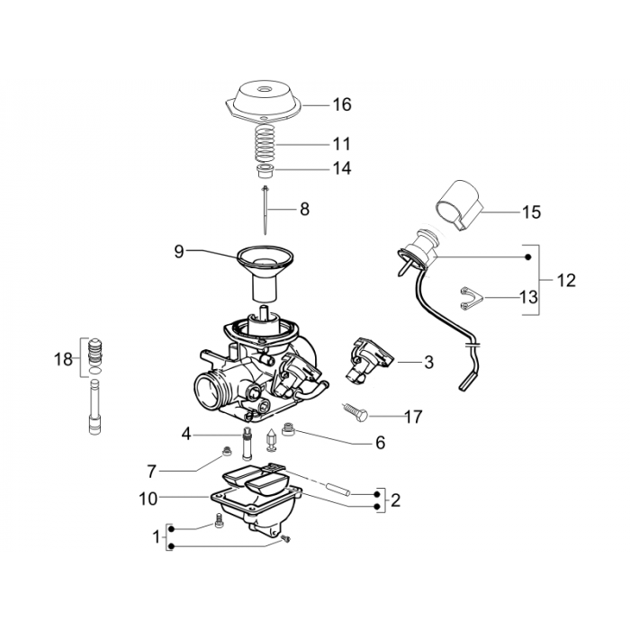 Onderdelen carburateur