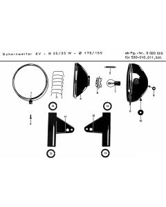 Koplamp Zundapp 530 010 011 500 9020005